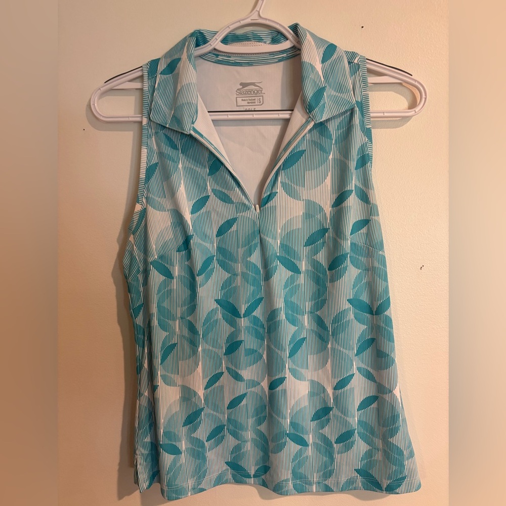 Slazenger Blue Fitted Polo Tank Top
